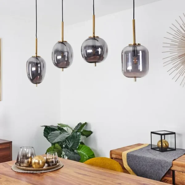 hofstein Suspension Verbania Laiton, 4 lumières* Lampes Modernes