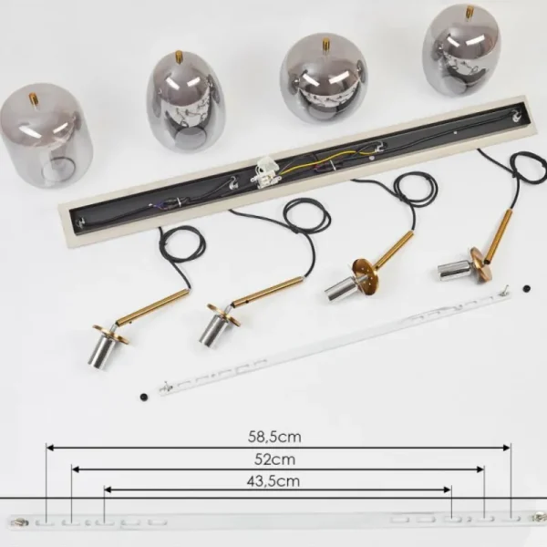 hofstein Suspension Verbania Laiton, 4 lumières* Lampes Modernes