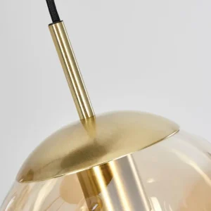 hofstein Suspension Verbania Laiton, Noir, 5 lumières* Lampes En Verre