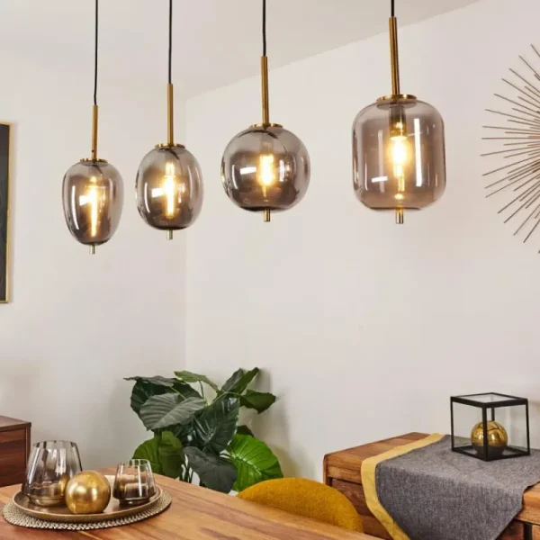hofstein Suspension Verbania Laiton, 4 lumières* Lampes Modernes