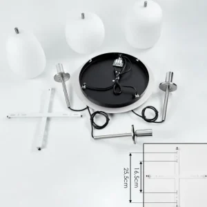 hofstein Suspension Verbania Nickel mat, 3 lumières* Lampes En Verre