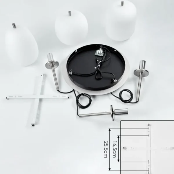 hofstein Suspension Verbania Nickel mat, 3 lumières* Lampes En Verre