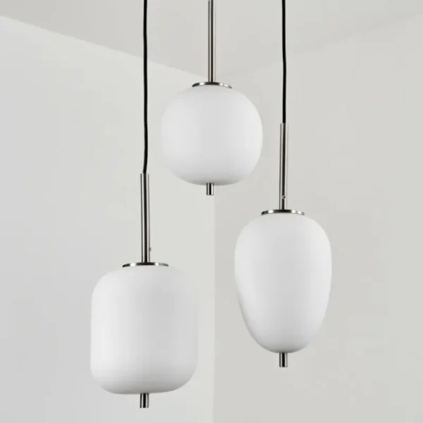 hofstein Suspension Verbania Nickel mat, 3 lumières* Lampes En Verre