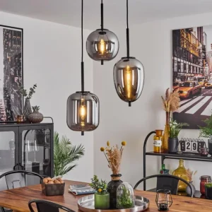 hofstein Suspension Verbania Noir, 3 lumières* Lampes Modernes
