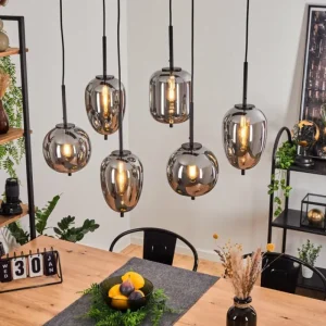hofstein Suspension Verbania Noir, 6 lumières* Lampes Modernes
