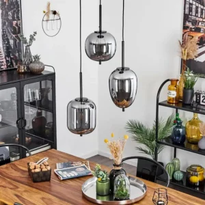 hofstein Suspension Verbania Noir, 3 lumières* Lampes Modernes
