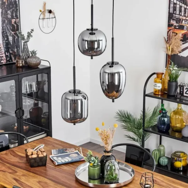 hofstein Suspension Verbania Noir, 3 lumières* Lampes Modernes
