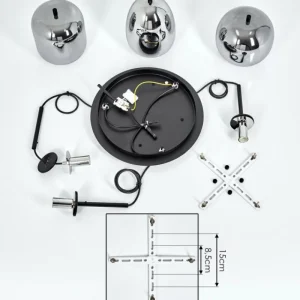 hofstein Suspension Verbania Noir, 3 lumières* Lampes Modernes