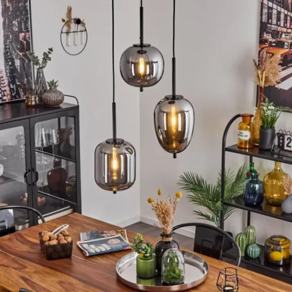 hofstein Suspension Verbania Noir, 3 lumières* Lampes Modernes