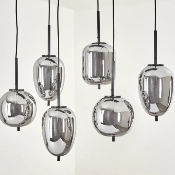 hofstein Suspension Verbania Noir, 6 lumières* Lampes Modernes