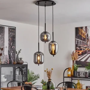 hofstein Suspension Verbania Noir, 3 lumières* Lampes Modernes