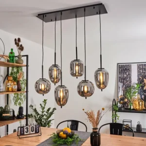 hofstein Suspension Verbania Noir, 6 lumières* Lampes Modernes