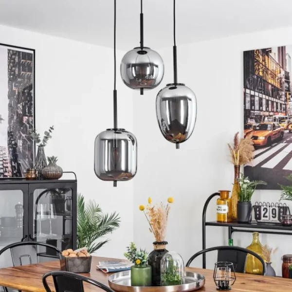 hofstein Suspension Verbania Noir, 3 lumières* Lampes Modernes