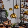 hofstein Suspension Verre 15 cm, 20 cm, 25 cm Koyoto Or, Clair, 3 lumières* Lampes En Verre
