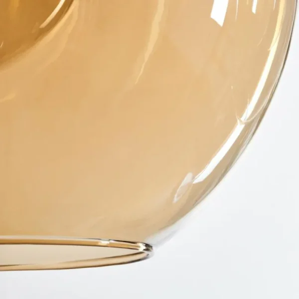 hofstein Suspension Verre 15 cm, 20 cm, 25 cm Koyoto Ambre, 3 lumières* Lampes En Verre