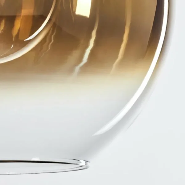 hofstein Suspension Verre 15 cm, 20 cm, 25 cm Koyoto Or, Clair, 3 lumières* Lampes En Verre