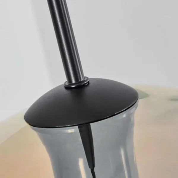 hofstein Suspension Verre 15 cm, 20 cm, 25 cm Koyoto Ambre, 3 lumières* Lampes En Verre