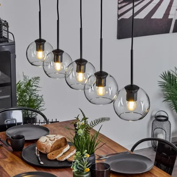 hofstein Suspension Verre 15 cm Koyoto Clair, 5 lumières* Lampes En Verre