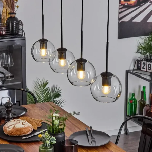 hofstein Suspension Verre 15 cm Koyoto Clair, 4 lumières* Lampes En Verre