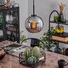 hofstein Suspension Verre 20 cm Koyoto Acier inoxydable, Noir, 1 lumière* Lampes En Verre