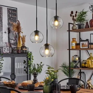 hofstein Suspension Verre 15 cm Koyoto Clair, 3 lumières* Lampes En Verre