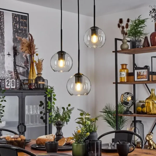 hofstein Suspension Verre 15 cm Koyoto Clair, 3 lumières* Lampes En Verre