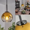 hofstein Suspension Verre 15 cm Koyoto Acier inoxydable, Noir, 1 lumière* Lampes En Verre