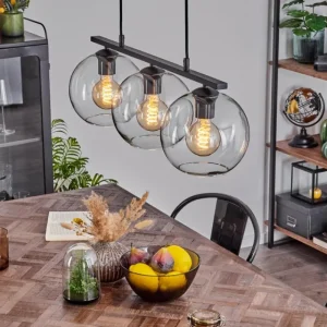 hofstein Suspension Verre 20 cm Koyoto Clair, 3 lumières* Lampes En Verre