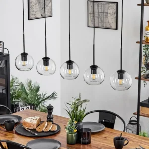 hofstein Suspension Verre 15 cm Koyoto Clair, 5 lumières* Lampes En Verre