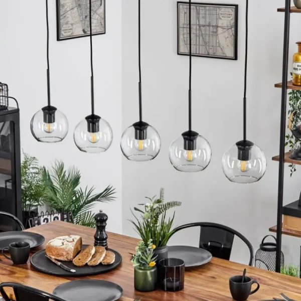 hofstein Suspension Verre 15 cm Koyoto Clair, 5 lumières* Lampes En Verre