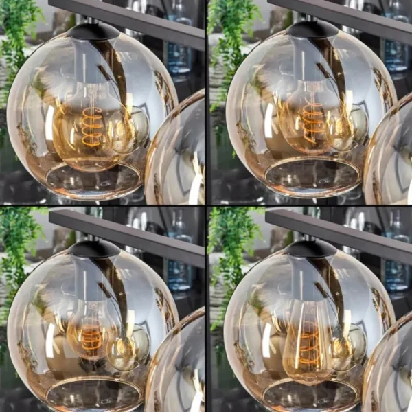 hofstein Suspension Verre 20 cm Koyoto Ambre, 5 lumières* Lampes En Verre