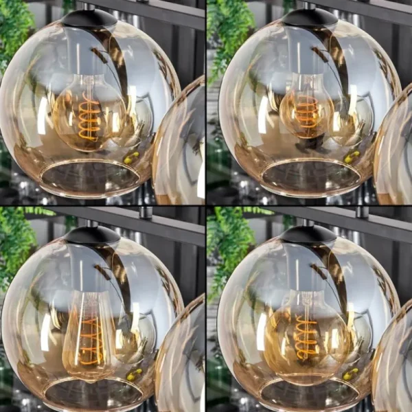 hofstein Suspension Verre 20 cm Koyoto Ambre, 3 lumières* Lampes En Verre