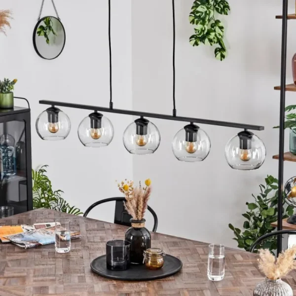 hofstein Suspension Verre 15 cm Koyoto Clair, 5 lumières* Lampes En Verre