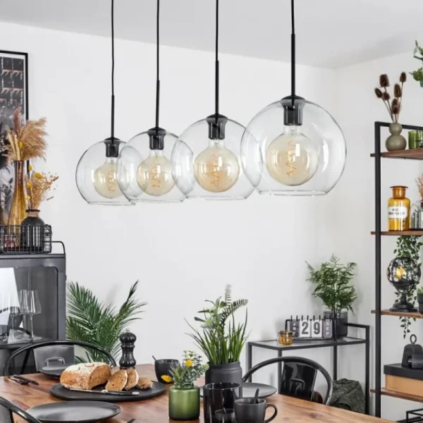 hofstein Suspension Verre 25 cm Koyoto Clair, 4 lumières* Lampes En Verre
