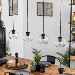hofstein Suspension Verre 15 cm Koyoto Clair, 4 lumières* Lampes En Verre