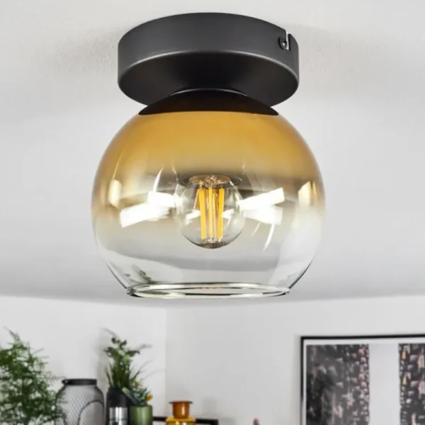 hofstein Suspension Verre 15 cm Koyoto Or, Clair, 1 lumière* Lampes En Verre