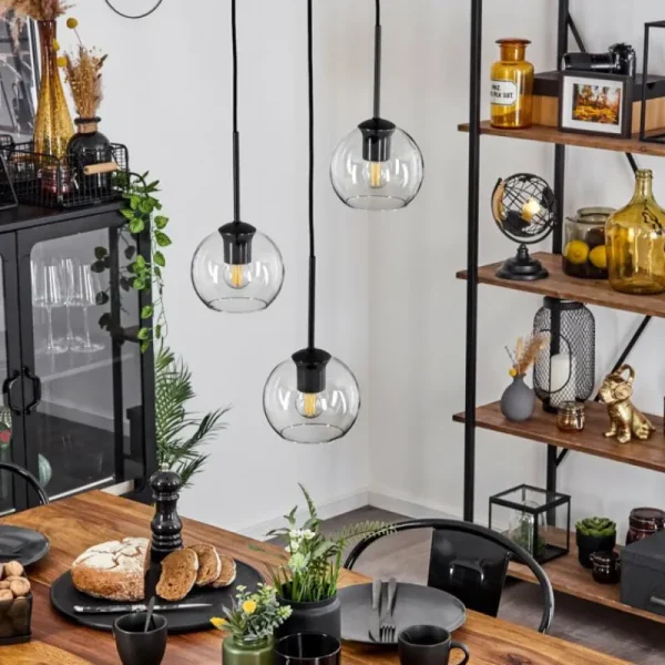 hofstein Suspension Verre 15 cm Koyoto Clair, 3 lumières* Lampes En Verre