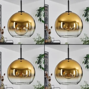 hofstein Suspension Verre 25 cm Koyoto Acier brossé, 1 lumière* Lampes En Verre