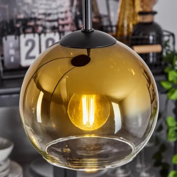 hofstein Suspension Verre 15 cm Koyoto Or, Clair, 3 lumières* Lampes En Verre