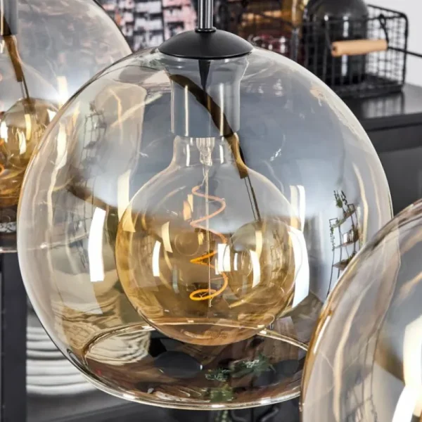 hofstein Suspension Verre 25 cm Koyoto Ambre, 4 lumières* Lampes En Verre