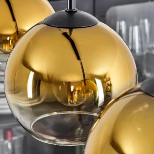hofstein Suspension Verre 15 cm Koyoto Or, Clair, 5 lumières* Lampes En Verre