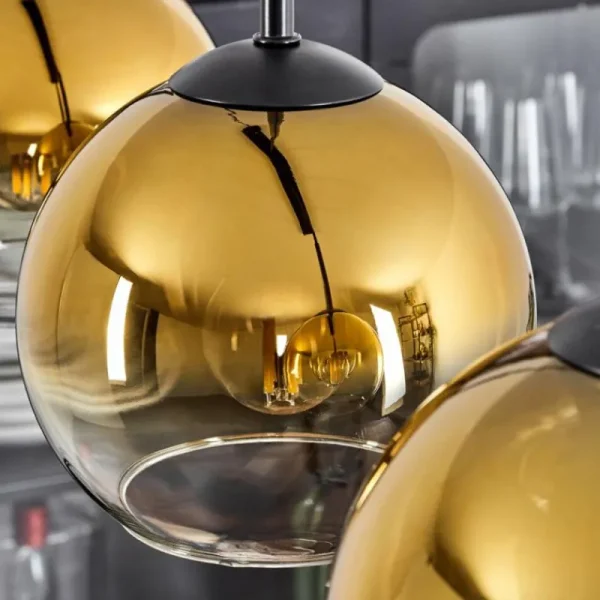hofstein Suspension Verre 15 cm Koyoto Or, Clair, 3 lumières* Lampes En Verre