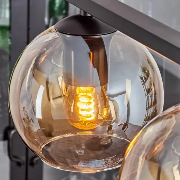 hofstein Suspension Verre 15 cm Koyoto Ambre, 4 lumières* Lampes En Verre