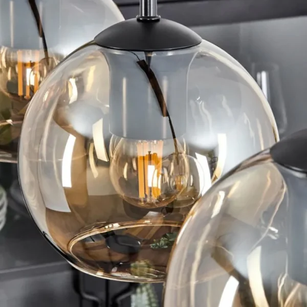 hofstein Suspension Verre 15 cm Koyoto Ambre, 3 lumières* Lampes En Verre