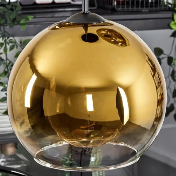 hofstein Suspension Verre 25 cm Koyoto Or, Clair, 3 lumières* Lampes En Verre