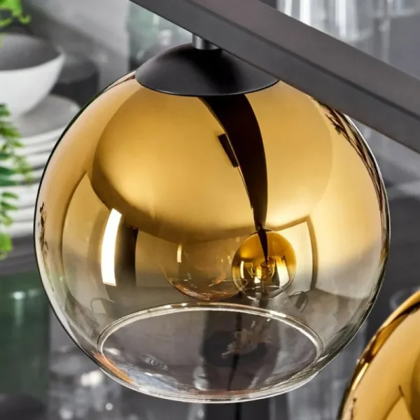 hofstein Suspension Verre 15 cm Koyoto Ambre, 4 lumières* Lampes En Verre
