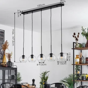 hofstein Suspension Verre 15 cm Koyoto Clair, 5 lumières* Lampes En Verre