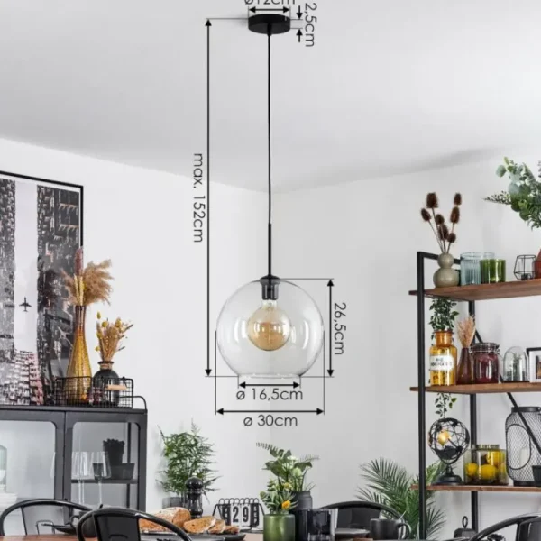 hofstein Suspension Verre 30 cm Koyoto Clair, 1 lumière* Lampes En Verre