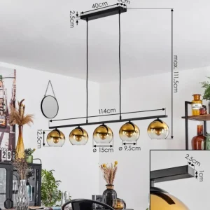 hofstein Suspension Verre 15 cm Koyoto, 5 lumières* Lampes En Verre