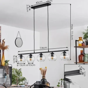 hofstein Suspension Verre 15 cm Koyoto Clair, 5 lumières* Lampes En Verre